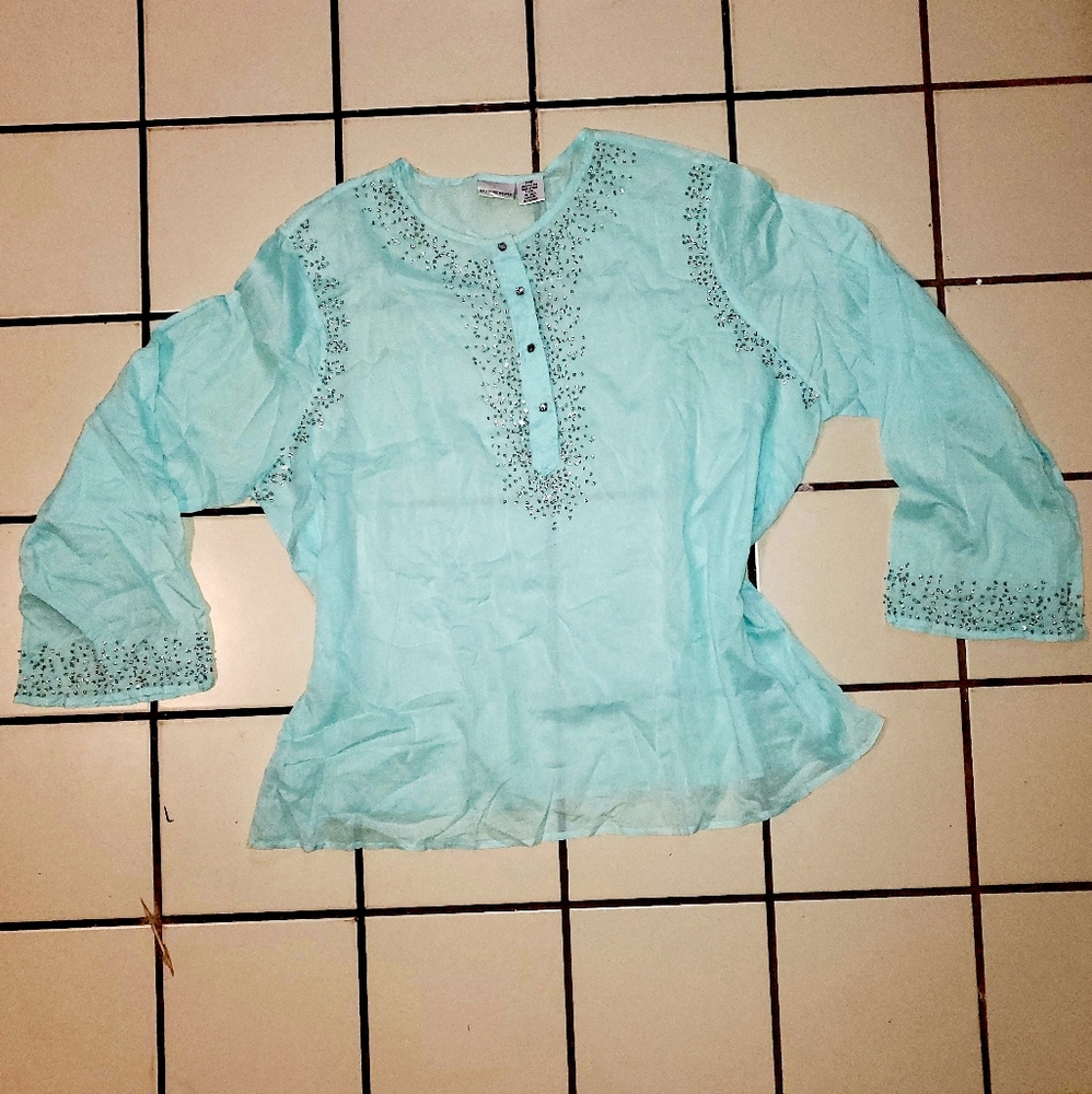 Newport news Near Sheer Aqua Tunic